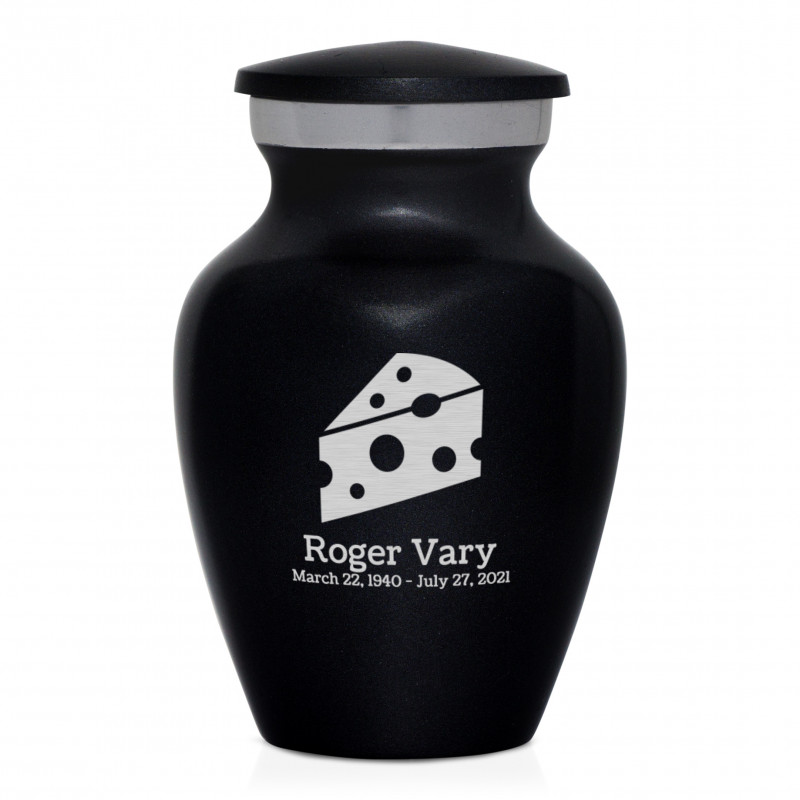 Cheese Keepsake Urn - Jet Black