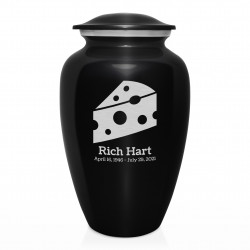 Cheese Cremation Urn - Jet Black