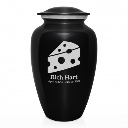 Cheese Cremation Urn - Jet Black