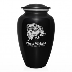 Offroad Truck Cremation Urn - Jet Black