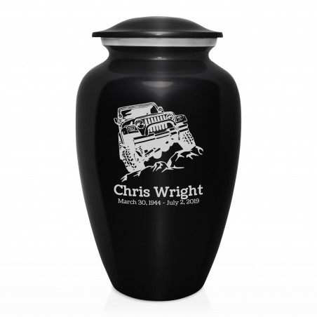 Offroad Truck Cremation Urn - Jet Black