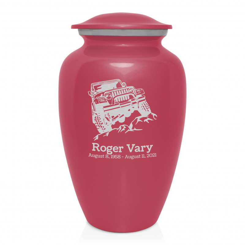 Offroad Truck Cremation Urn - Rose Pink