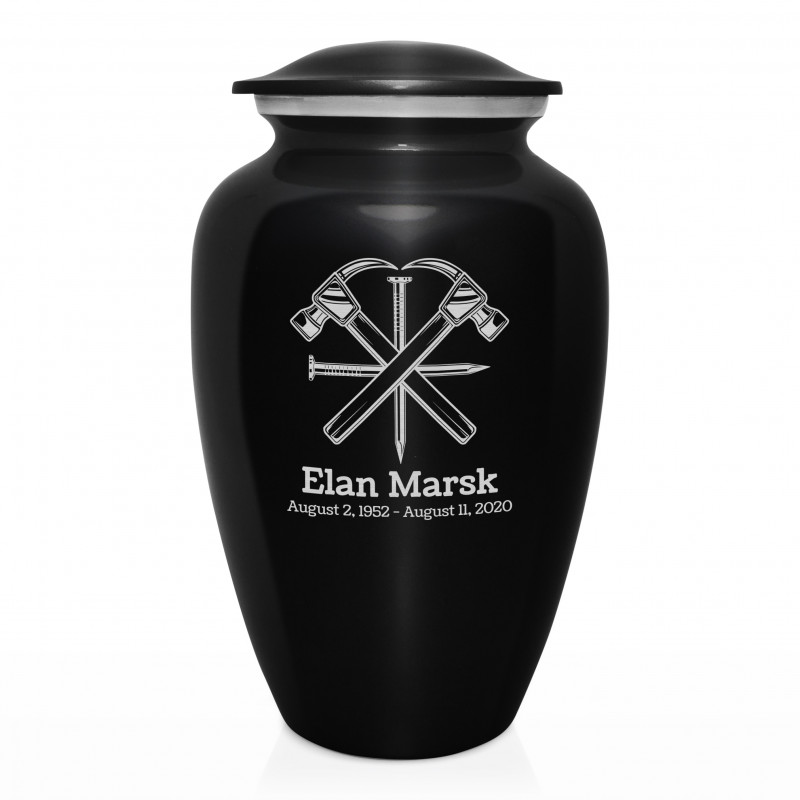 Woodworking Cremation Urn - Jet Black