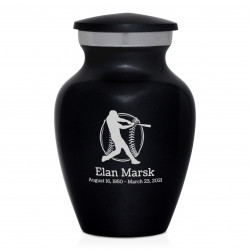 Baseball Keepsake Urn - Jet Black
