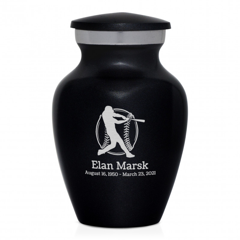 Baseball Keepsake Urn - Jet Black