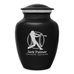 Baseball Sharing Urn - Jet Black