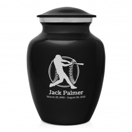 Baseball Sharing Urn - Jet Black
