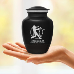 Baseball Sharing Urn - Jet Black