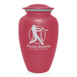 Baseball Cremation Urn - Rose Pink