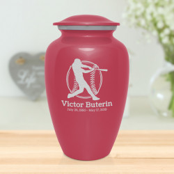 Baseball Cremation Urn - Rose Pink