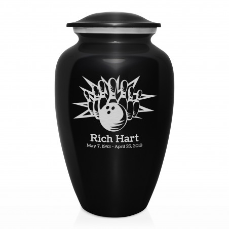 Bowling Cremation Urn - Jet Black