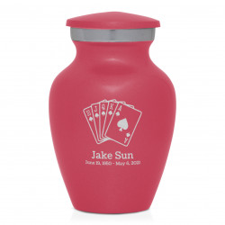 Playing Cards Keepsake Urn - Rose Pink