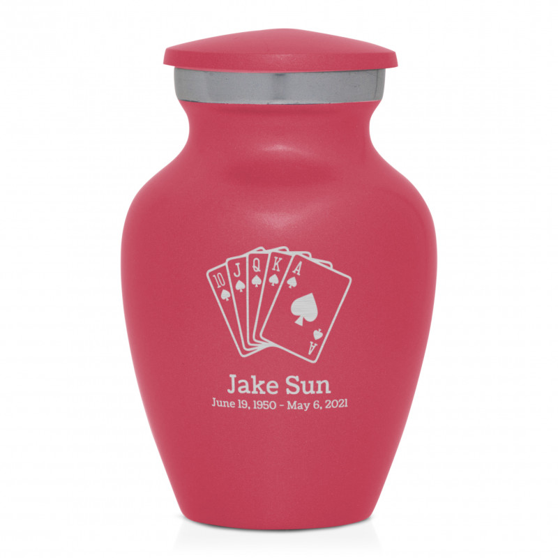 Playing Cards Keepsake Urn - Rose Pink