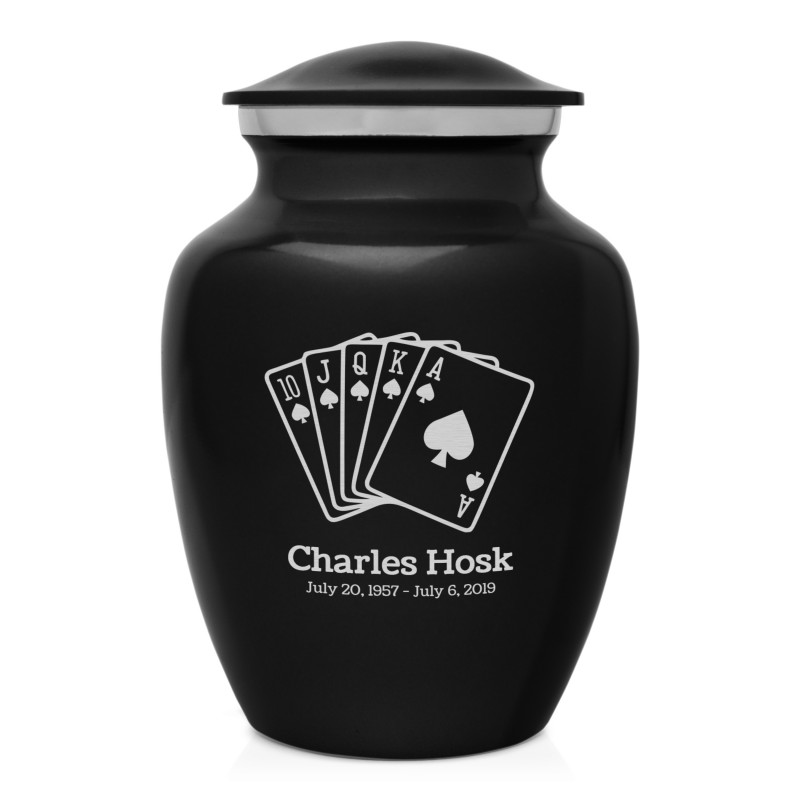 Playing Cards Sharing Urn - Jet Black