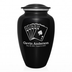 Playing Cards Cremation Urn - Jet Black
