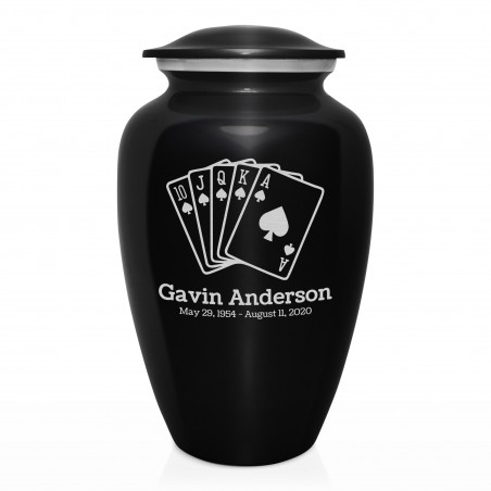 Playing Cards Cremation Urn - Jet Black