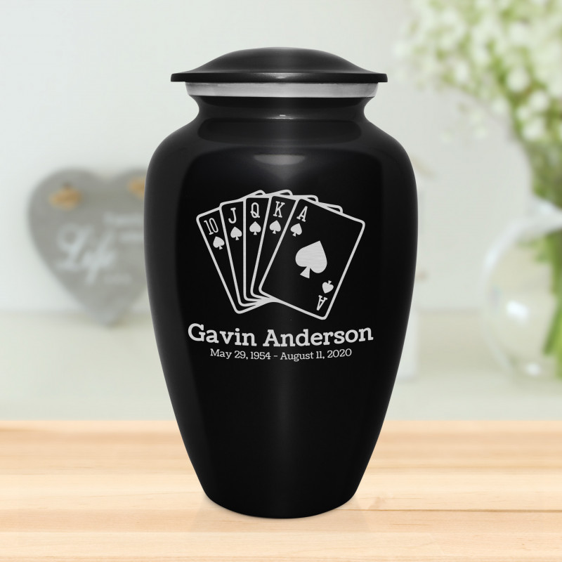 Playing Cards Cremation Urn - Jet Black