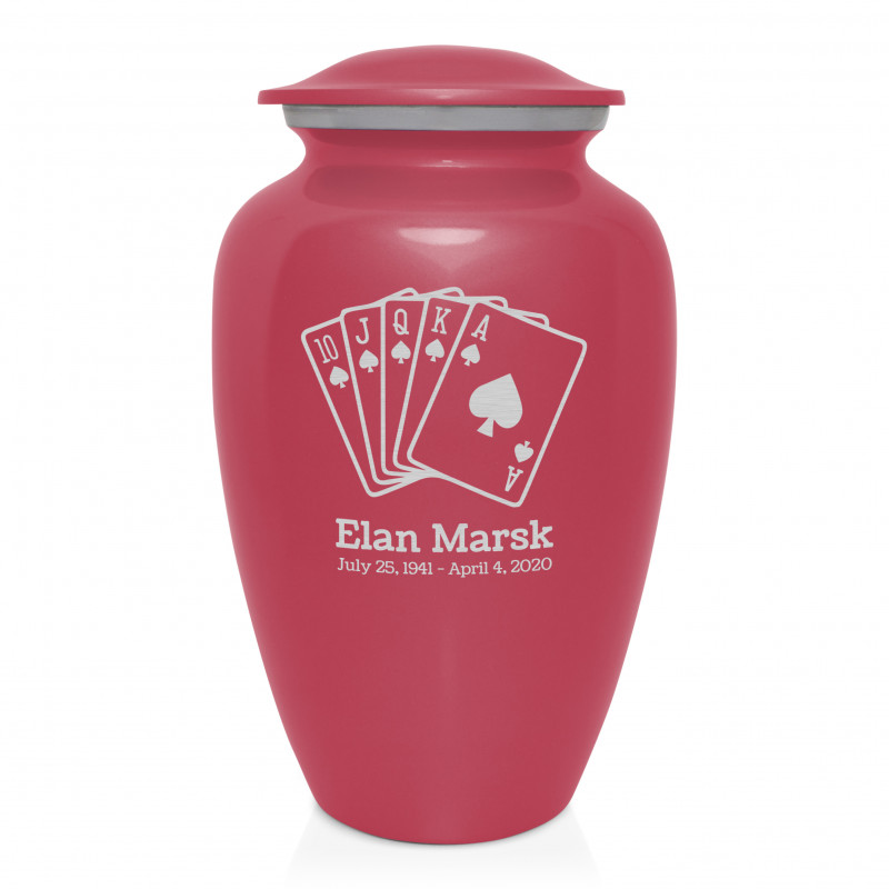 Playing Cards Cremation Urn - Rose Pink