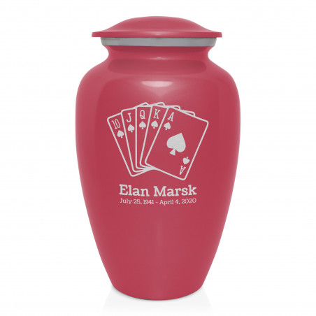 Playing Cards Cremation Urn - Rose Pink