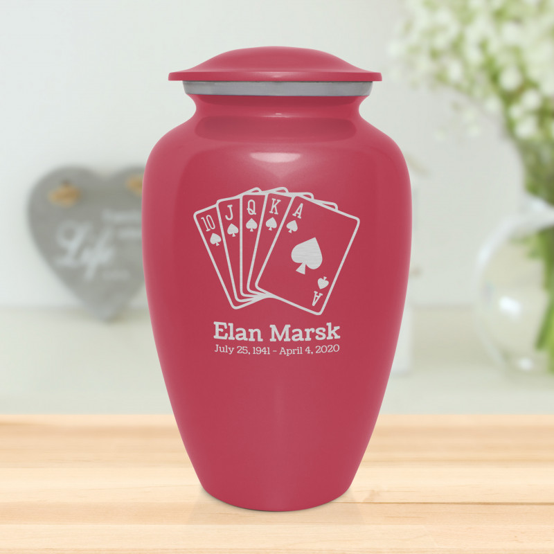 Playing Cards Cremation Urn - Rose Pink