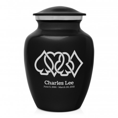 Card Suits Sharing Urn - Jet Black