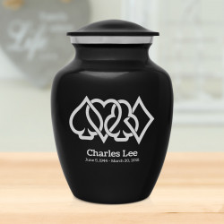 Card Suits Sharing Urn - Jet Black