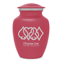 Card Suits Sharing Urn - Rose Pink