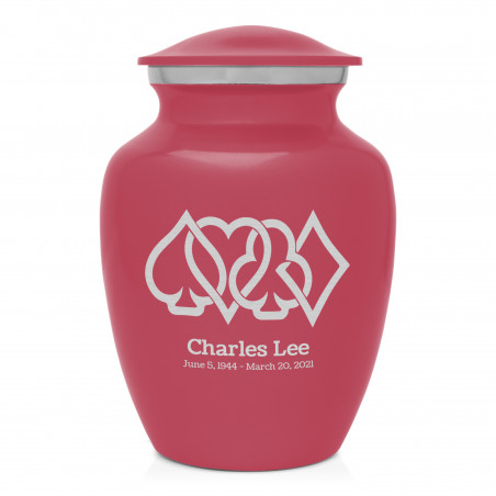 Card Suits Sharing Urn - Rose Pink