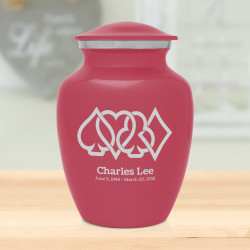 Card Suits Sharing Urn - Rose Pink