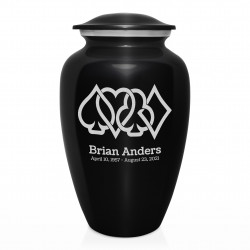 Card Suits Cremation Urn - Jet Black