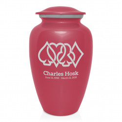 Card Suits Cremation Urn - Rose Pink