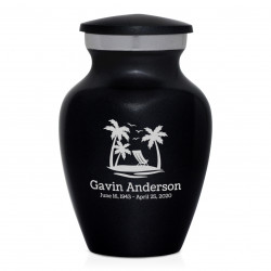 Tropical Beach Keepsake Urn - Jet Black