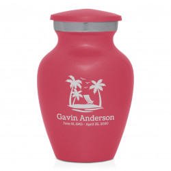 Tropical Beach Keepsake Urn - Rose Pink