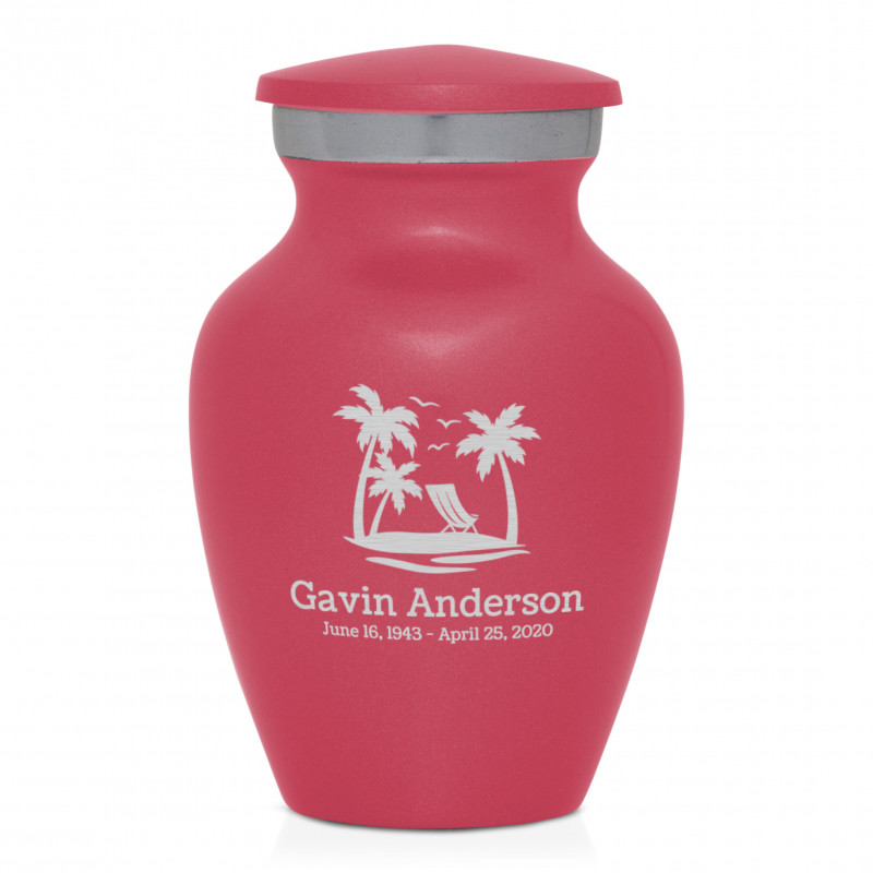 Tropical Beach Keepsake Urn - Rose Pink