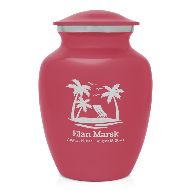 Tropical Beach Sharing Urn - Rose Pink