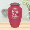 Tropical Beach Cremation Urn - Rose Pink