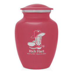 Cowboy Boots Sharing Urn - Rose Pink