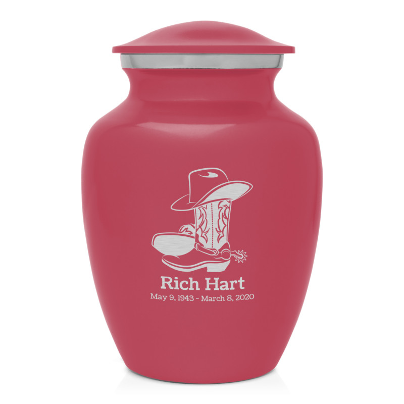 Cowboy Boots Sharing Urn - Rose Pink