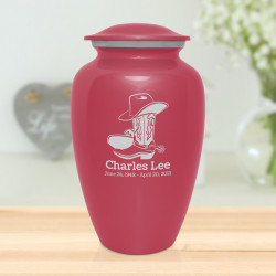 Cowboy Boots Cremation Urn - Rose Pink