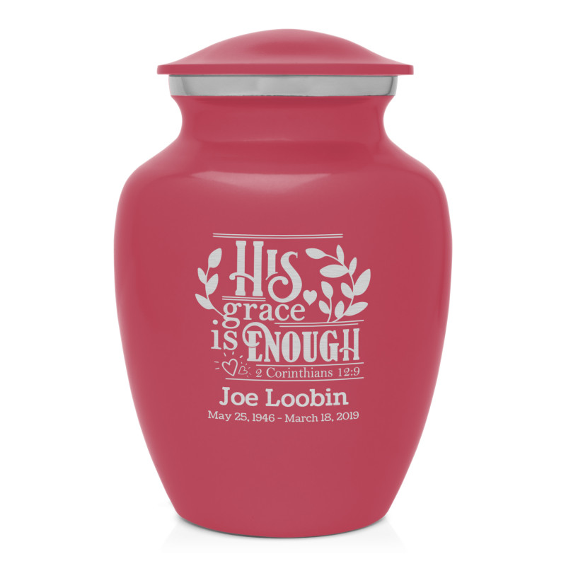 His Grace Is Enough Sharing Urn - Rose Pink
