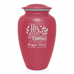 His Grace Is Enough Cremation Urn - Rose Pink