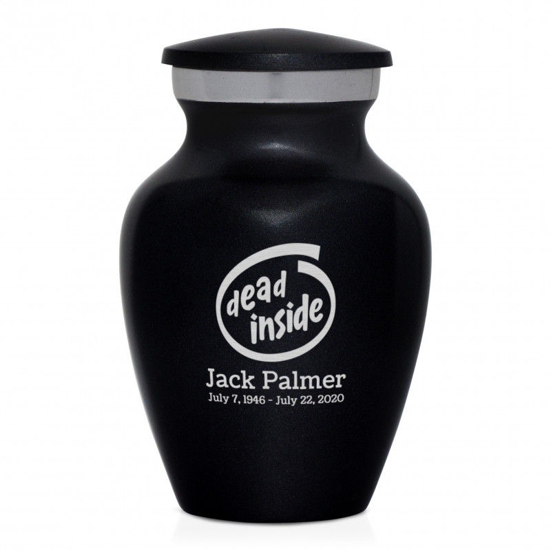 Dead Inside Keepsake Urn - Jet Black