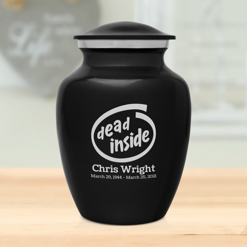 Dead Inside Sharing Urn - Jet Black