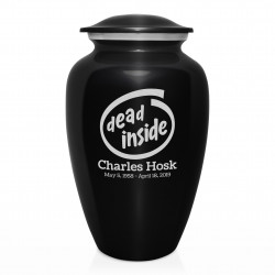 Dead Inside Cremation Urn - Jet Black