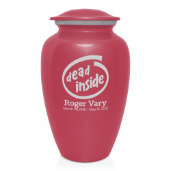 Dead Inside Cremation Urn - Rose Pink
