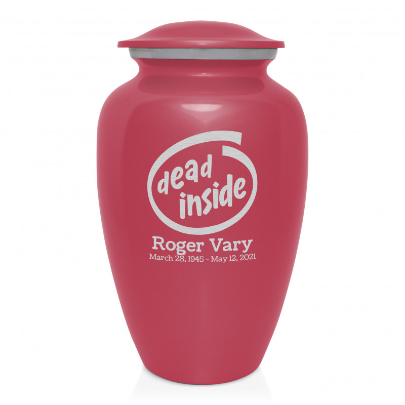 Dead Inside Cremation Urn - Rose Pink