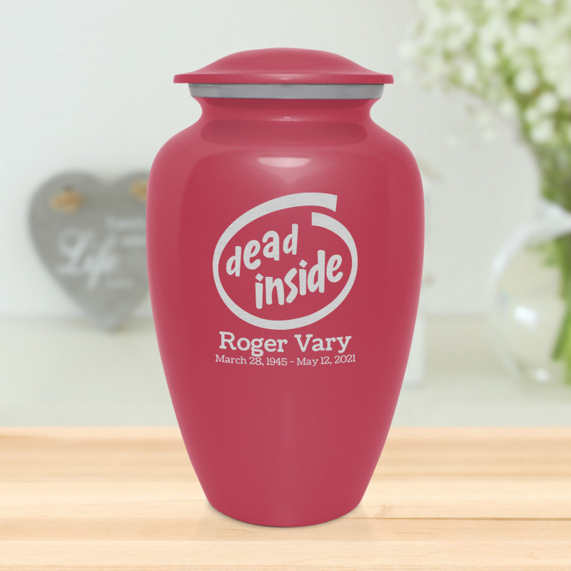 Dead Inside Cremation Urn - Rose Pink