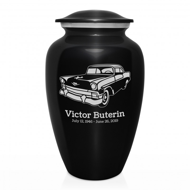 Classic Car II Cremation Urn - Jet Black