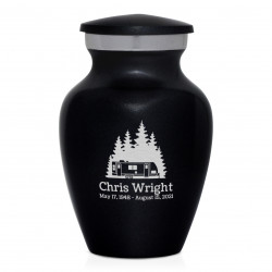 Travel Trailer Camper Keepsake Urn - Jet Black