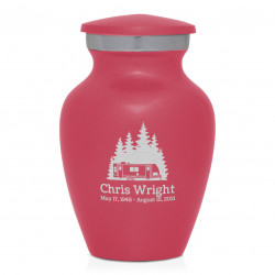 Travel Trailer Camper Keepsake Urn - Rose Pink